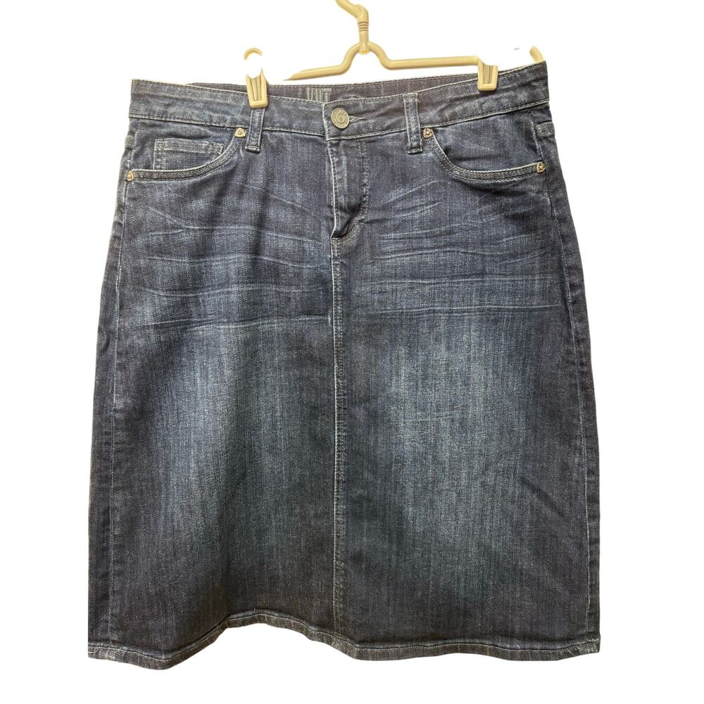 KUT from the Kloth Jean Skirt in a Dark Denim, Sz 10